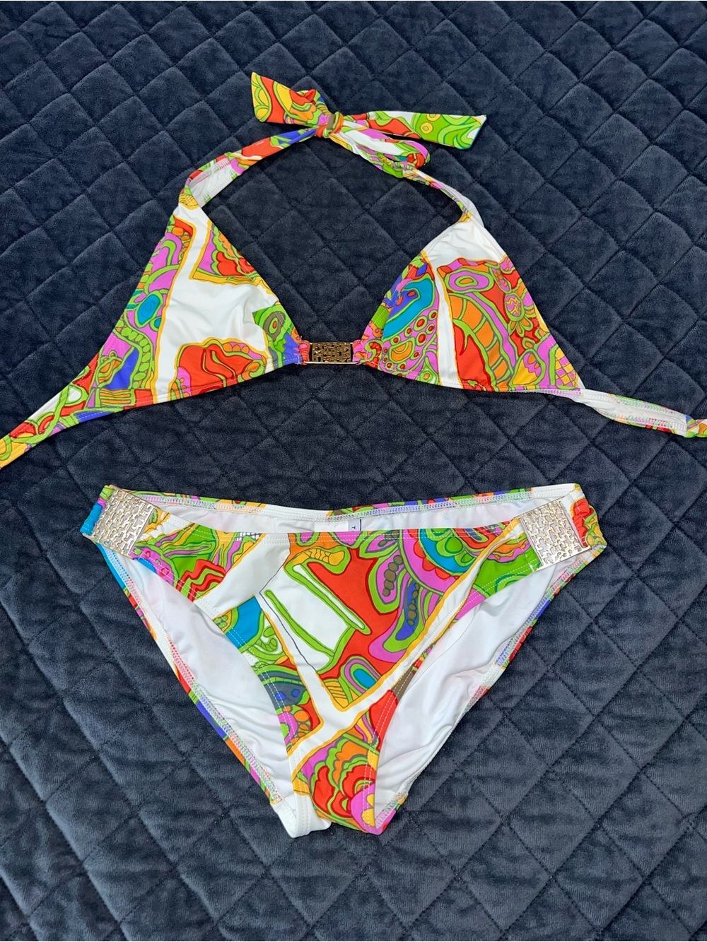 Trina Turk Bikini Set Women’s Small Top Medium Bottom Swimsuit Beach Pool HH